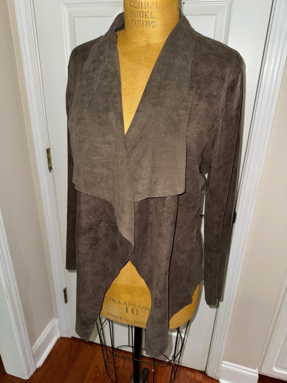 Worthington Olive Draped Open-Front Jacket